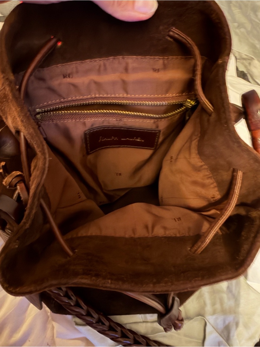 Authentic Ralph Lauren Collection Brown Suede Bucket Bag - Picture 7 of 9